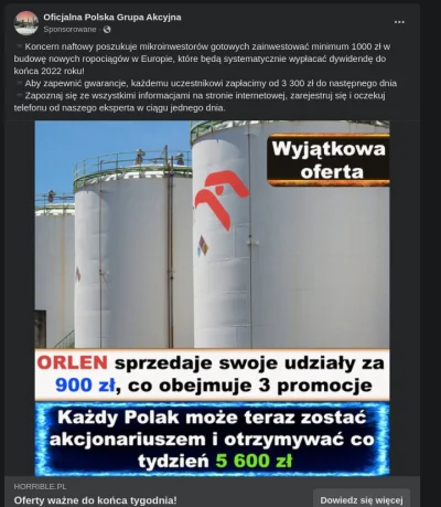 Gilley - @ZaufanaTrzeciaStrona promowane scamy na facebookach dalej mają się dobrze