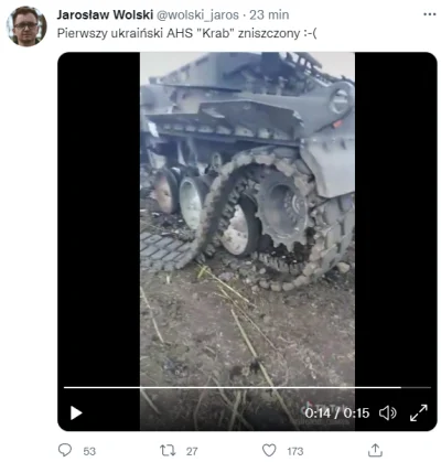 guest - Niestety, ruskie zniszczyły pierwszego Kraba
https://twitter.com/wolski_jaro...