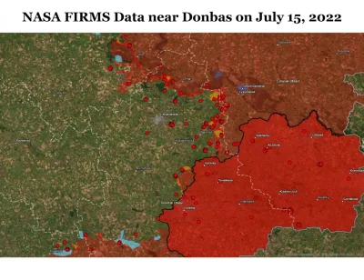 JanLaguna - Ostrzał w Donbasie w dniu 15 lipca, widać, że rosyjska artyleria znowu za...