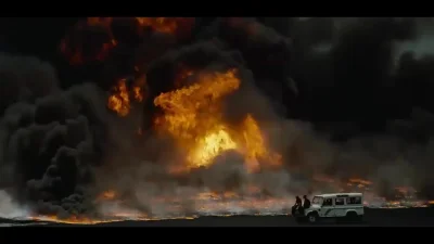 M.....k - Płonące szyby naftowe w Kuwejcie podpalone przez wycofujące się wojska irac...