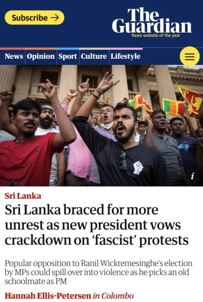 Earna - @Earna: https://www.theguardian.com/world/2022/jul/21/sri-lanka-unrest-new-pr...