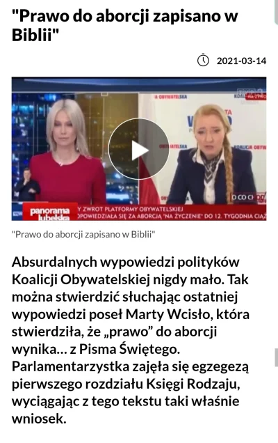 Priya - Ona również uważa, że prawo do aborcji jest zapisane w Biblii

Nie mogę się...