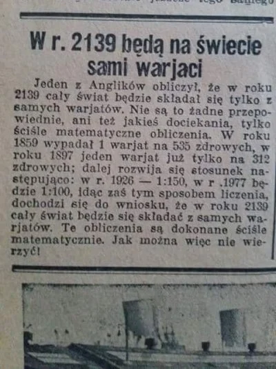 januszzczarnolasu - A to coś nowego. Czyli jest szansa, że do 2139 roku na świecie ni...