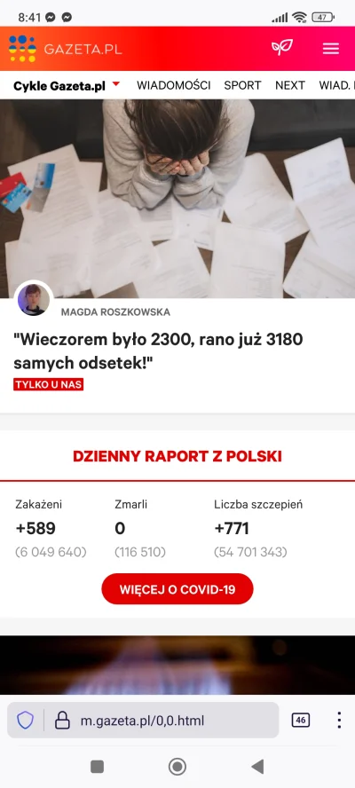 Magma1 - Główny news u góry na gazeta.pl o kredytach i sytuacji kredytobiorców XD sen...