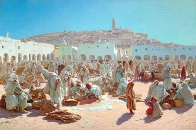 myrmekochoria - Thomas Frederick Mason Sheard, Bazar w Algierii, XIX wiek.

#starsz...