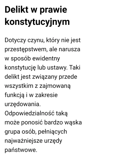 moll - @Kempes: delikt konstytucyjny, gdyby kogoś zainteresowało (też sobie musiałam ...