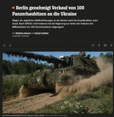 mel0nik - Der Spiegel: Niemiecki rząd dał zielone światło sprzedaży 100 PzH2000 Ukrai...