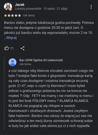 KOxX69 - Polecam poczytać sobie opinię Kebaba "Bar Leon" z Elbląga. Odpowiedzi właści...