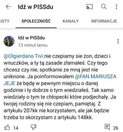 Furb - To wygląda jak groźby karalne. Czy to są groźby karalne? Nic nie sugeruję, tyl...