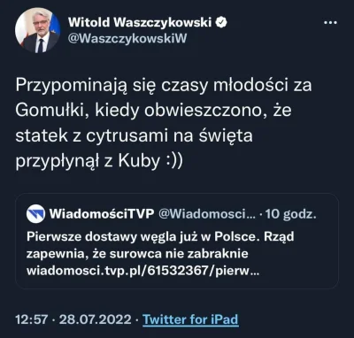 pawelczixd - Były MSZ porównuje swoją partię do komuny ;)))))))

#bekazpisu #polityka