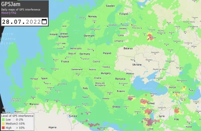 sekurak - GPSJam – aktualizowana ~na żywo mapa zagłuszania GPS na całym świecie. Są t...