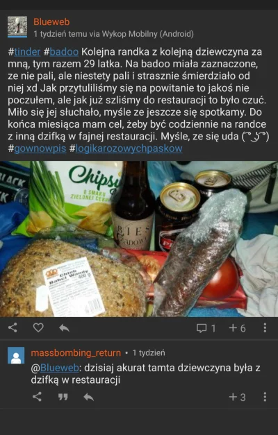 Blueweb - Zrobiłem troll wpis odnośnie tej laski co chodzi na randki i żre za darmo. ...