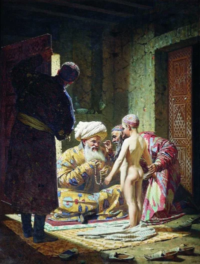 myrmekochoria - Wasilij Wierieszczagin, Sprzedaż niewolnego dziecka, 1872.

#starsz...