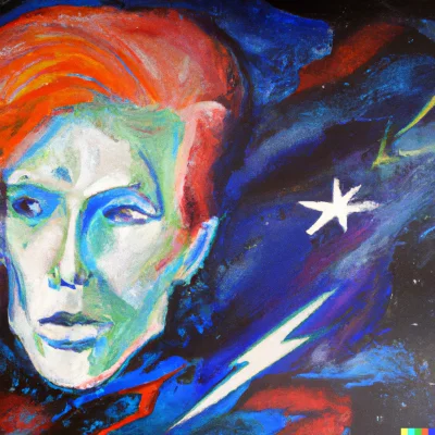 the_doors - "An expressive oil painting of David Bowie floating in cosmic space"
#da...