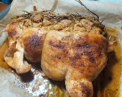 arinkao - Kurczak pieczony, faszerowany min. mielonym mięsem, borowikami, wątróbką, c...
