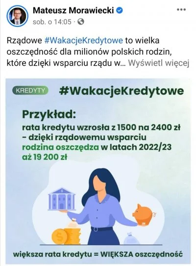 Davvs - Większa rata = większa oszczędność. PERPETUM MOBILE od rządu w trosce o ludzi...