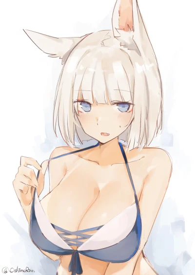 synbozy777 - #kaga #azurlane #kitsunemimi #kemonomimi #randomanimeshit #swimsuit