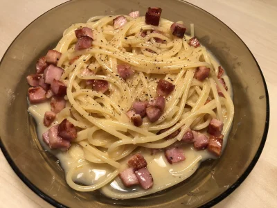 NicNieRobie - Carbonara z dedykacją dla @hellyea ( ͡° ͜ʖ ͡°) Dodałem trochę za dużo w...