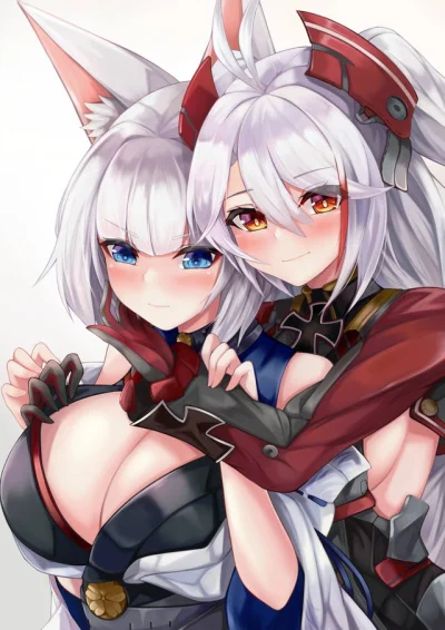 synbozy777 - #kaga #prinzeugen #azurlane #kitsunemimi #kemonomimi #randomanimeshit