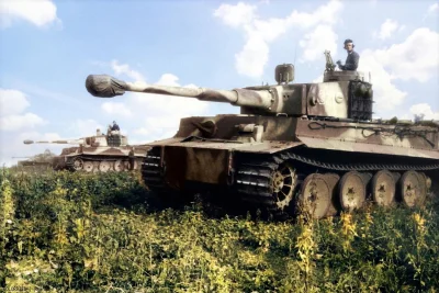 wojna - Niemieckie czołgi Panzer VI "Tiger" Ausf.E z 505 Ciężkiego Batalionu Pancerne...