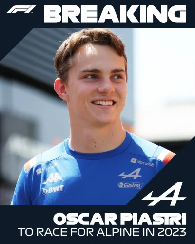 kubossc - W końcu Piastri dostaje swoją szanse w F1. Niesamowity talent, w szybkim te...