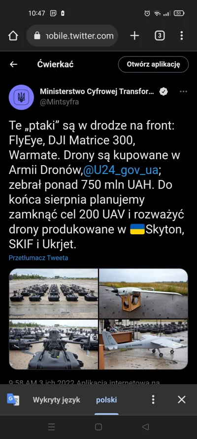 zafrasowany - Ukraińskie Ministerstwo Cyfryzacji zakupiło 3 rodzaje dronów dla Ukraiń...