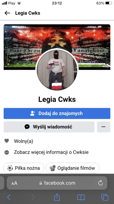 E.....n - Znalazłem najmocniejszego kibica Legii w Polsce, a może i na świecie
#legia...