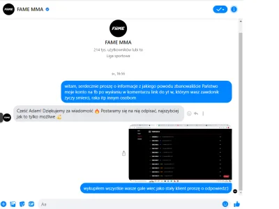 kaszamistrz - Brawo fame mma. Spytałem się ich w wiadomości prywatnej na facebooku z ...