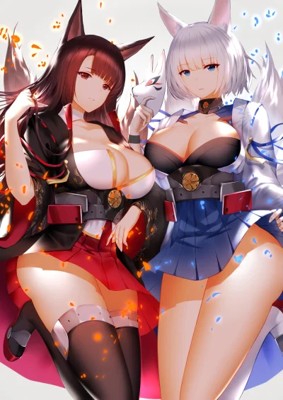 synbozy777 - #kaga #akagi #azurlane #kemonomimi #kitsunemimi #randomanimeshit