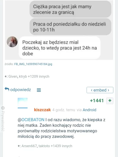 ciemnienie - @kiszczak: babka twierdzi, że opieka nad dzieckiem to praca cięższa od z...