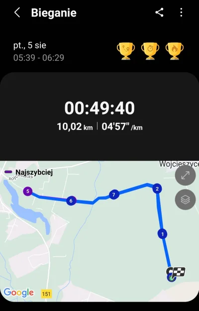 fiefiurka - Udało się przebić pierwszy raz w życiu 50min na 10km i to przed pracą ( ͡...