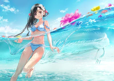 mesugaki - #anime #randomanimeshit #originalcharacter #swimsuit #naturanime
