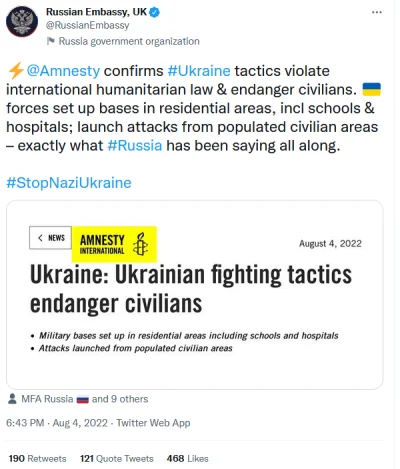 Vanderbright - Ambasada Rosji chwali raport Amnesty International na temat Ukrainy. #...