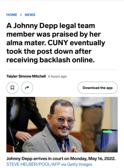 podomka - Członek zespołu prawnego Johnny'ego Deppa został pochwalony przez swoją mac...