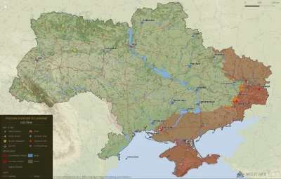 JanLaguna - Sytuacja na Ukrainie, mapa autorstwa militaryland.com