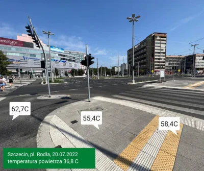 BaronAlvon_PuciPusia - Szczecin: Plac Rodła jak betonowa patelnia - temperatura przek...