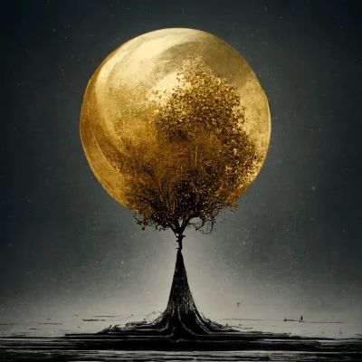 Terminator3000 - Gold tree on the moon

#midjourney
#sztucznainteligencja