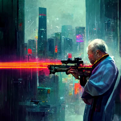 Kalifat - John Paul II gun shooting in cyberpunk city

#2137