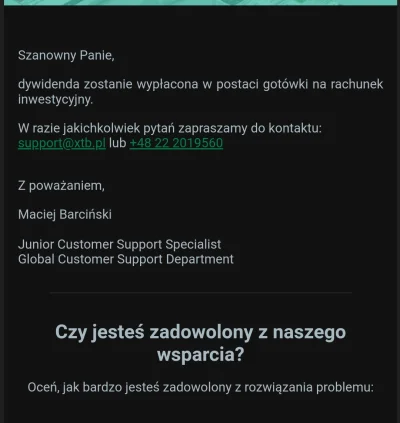 Manman - Odpowiedź xtb co do dywidendy AMC ,czyli za każdą akcję będziemy jakoś 4$ w ...