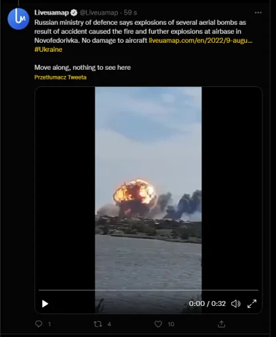 mel0nik - Wersja ruskiego MONu jest taka, że z powodu wypadku wybuchło parę bomb, ale...