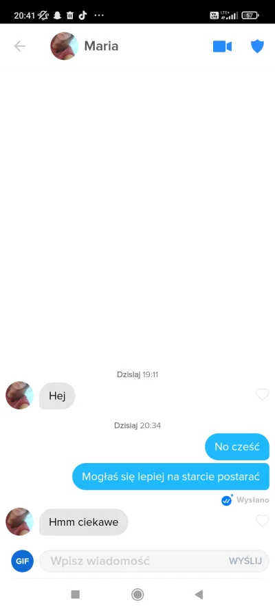 Velion - #tinder Jak ty napiszesz samo hej to jest źle ale jak różowy pasek tak napis...