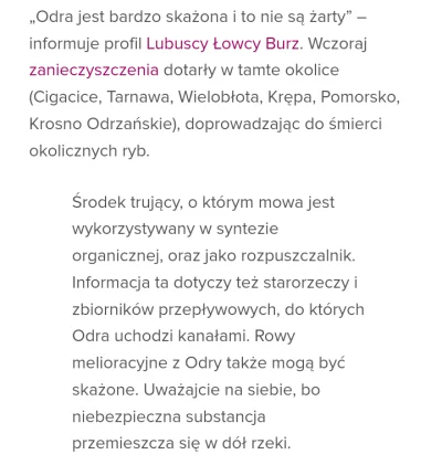 Lotniskojanarodo - Rzeka odra nieokuratnie skażona prawdopodobnie rozpuchem, dajcie c...