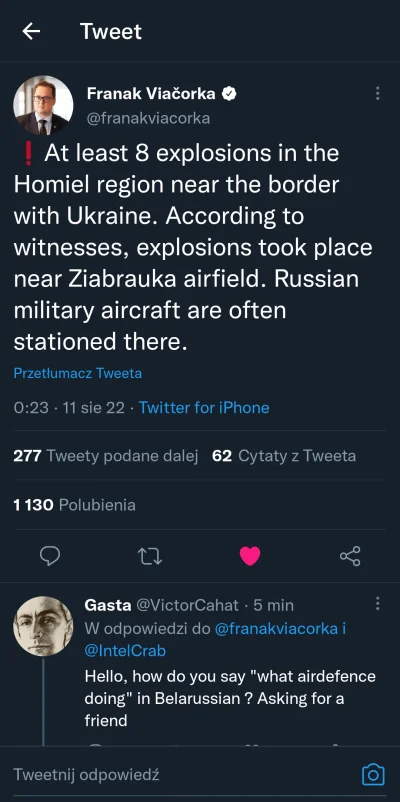 marian-stefan - Podobno lotnisko na Białorusi zostało ostrzelane.
#ukraina #bialorus...