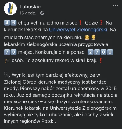 DartNorbe - 46 chętnych na 1 miejsce na lekarski na UZ. Rekord w skali kraju. Tego si...