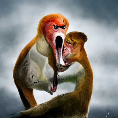 damiancodalej - @Mrocznyeniu: proboscis monkey angry at the unfortunate son