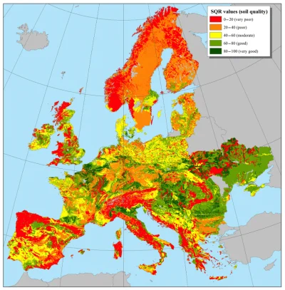 cieliczka - Jakość gleby w Europie

Czerwona - najgorsza
Ciemnozielona - najlepsza...