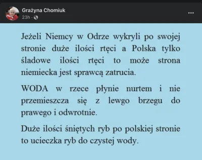 readme - PiSowska logika odnośnie Odry: ryby zatruły się w Niemczech, uciekły do Pols...
