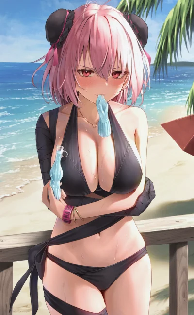 mesugaki - #anime #randomanimeshit #touhou #kasenibaraki #swimsuit #blushedface