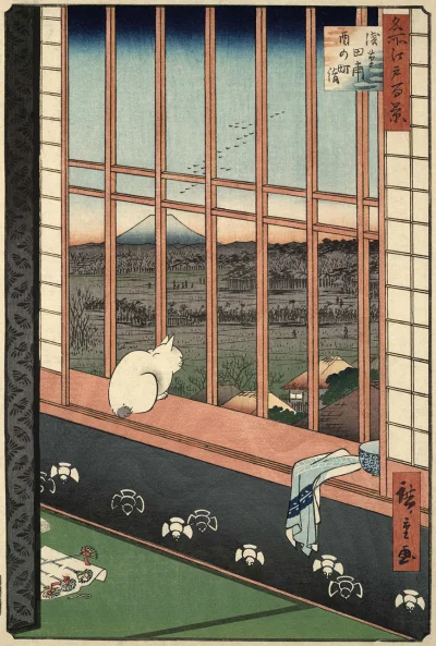 myrmekochoria - Utagawa Hiroshige, Pola ryżowe w Asakusa i festiwal w Torinomachi, 18...