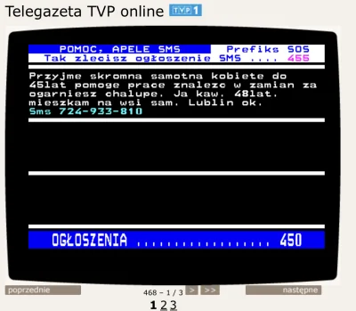 komentujacy000000 - Dział ogłoszeń na TVP niestety swieci pustkami. Znalazłem jedno d...